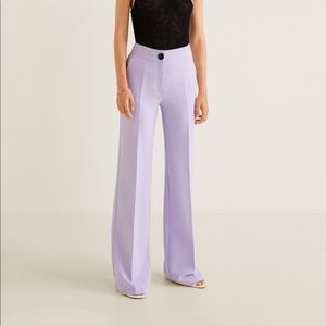 Mango High Waisted Palazzo Pants lilac purple size 6 NWT